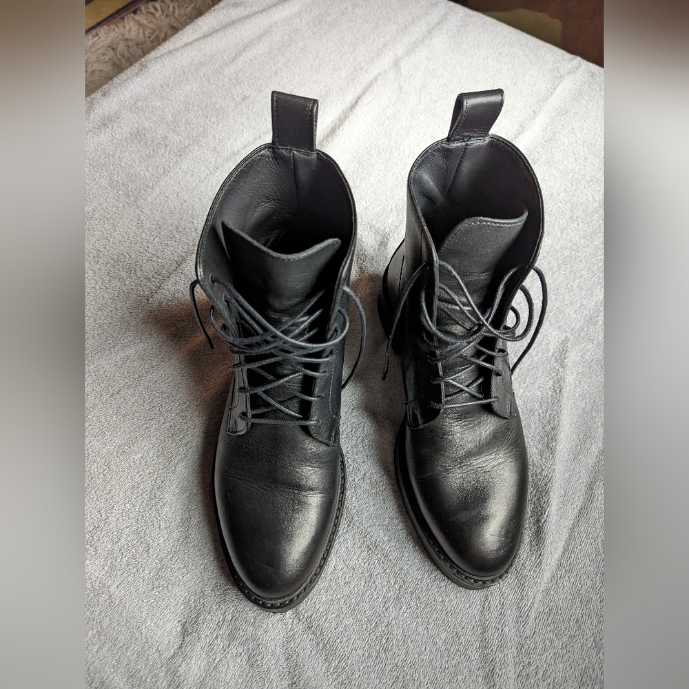 & Other Stories black combat-style leather boots